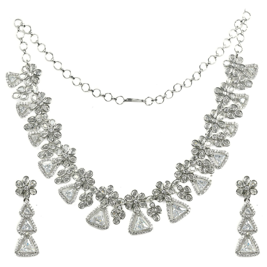 White Radiant Blossom Necklace - Opal Touch