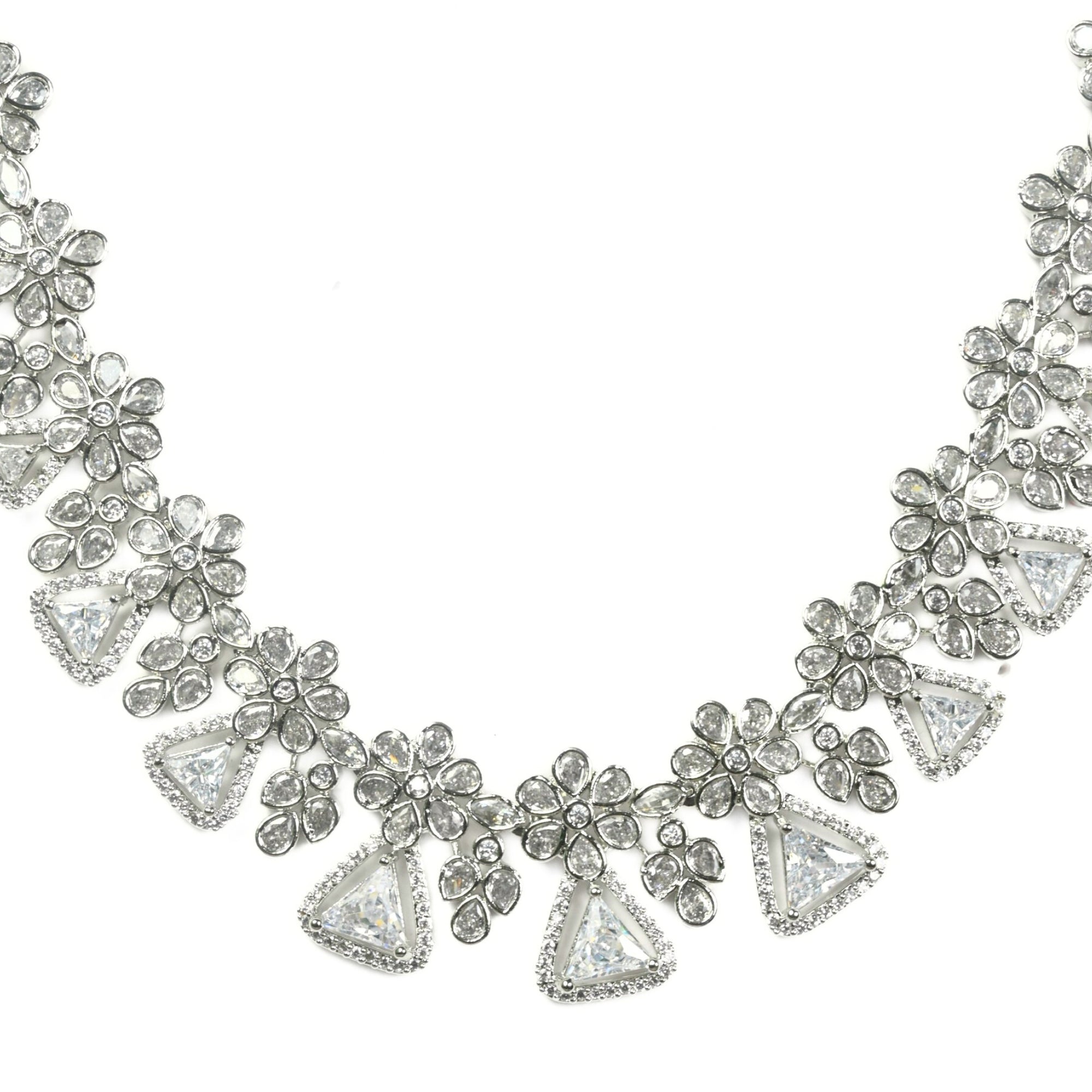 White Radiant Blossom Necklace - Opal Touch