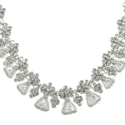 White Radiant Blossom Necklace - Opal Touch