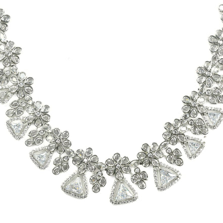White Radiant Blossom Necklace - Opal Touch