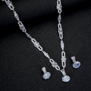 Opal Touch - White Rhodium Elegance Necklace - Necklace