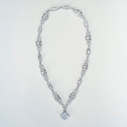Opal Touch - White Rhodium Elegance Necklace - Necklace