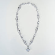 Opal Touch - White Rhodium Elegance Necklace - Necklace