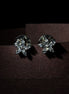 White Rhodium Plated Star Cluster Stud Earrings - Opal Touch
