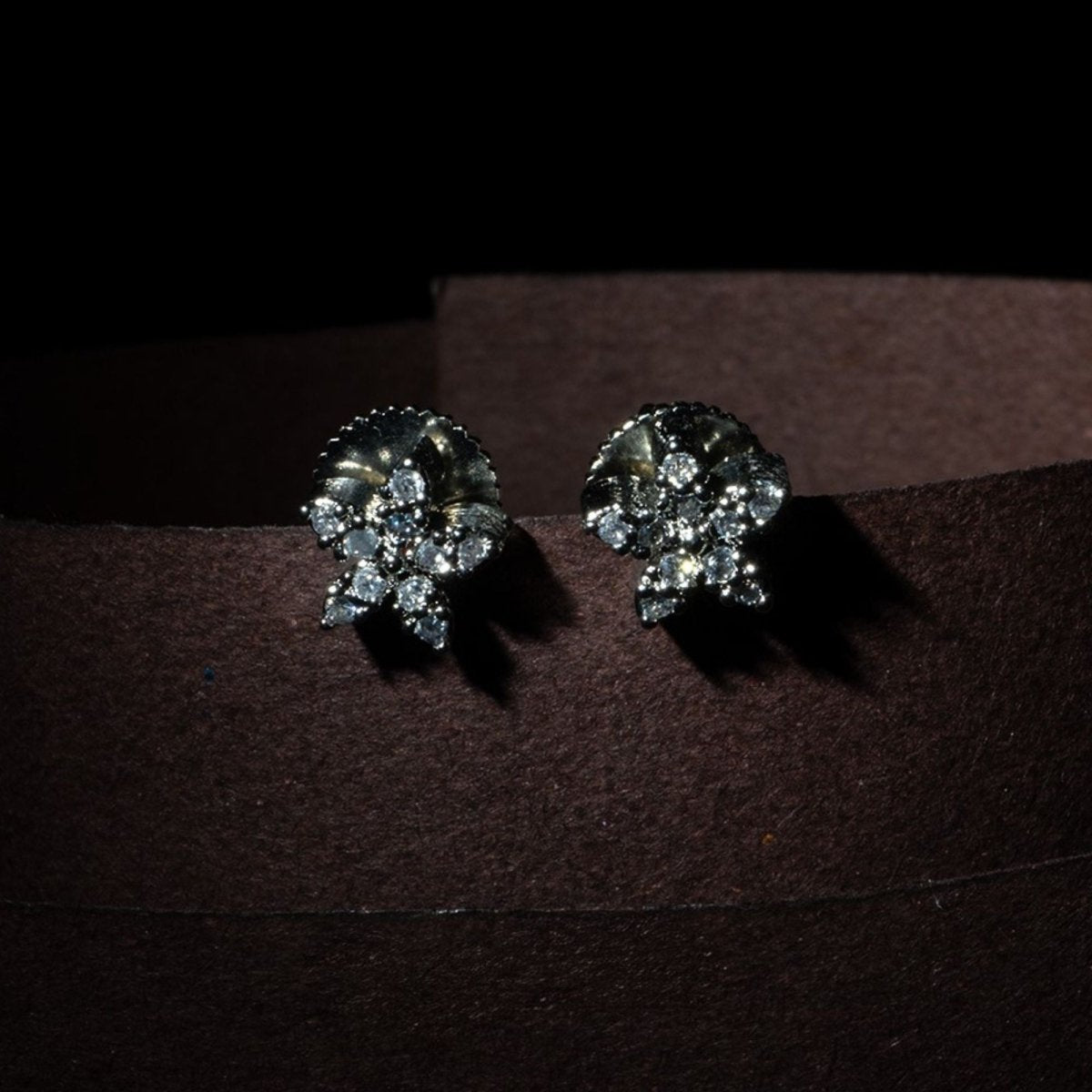 White Rhodium Plated Star Cluster Stud Earrings - Opal Touch