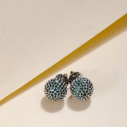 Opal Touch - White Round Diamond Stud Earrings - Studs