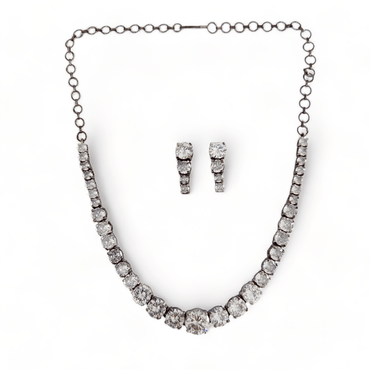 Opal Touch - Whitney - Black Cubic Zirconia Bridal Jewelry Set - Necklace
