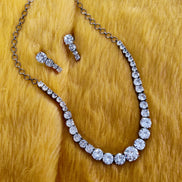 Opal Touch - Whitney - Black Cubic Zirconia Bridal Jewelry Set - Necklace