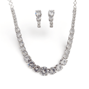Opal Touch - Whitney - Silver Cubic Zirconia Bridal Jewelry Set - Necklace