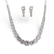 Opal Touch - Whitney - Silver Cubic Zirconia Bridal Jewelry Set - Necklace