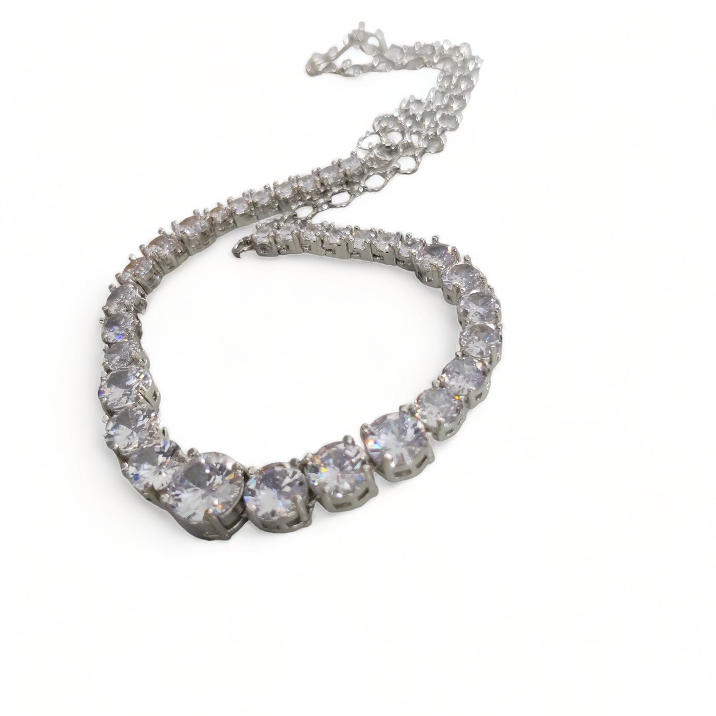 Opal Touch - Whitney - Silver Cubic Zirconia Bridal Jewelry Set - Necklace