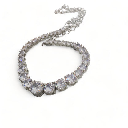 Opal Touch - Whitney - Silver Cubic Zirconia Bridal Jewelry Set - Necklace