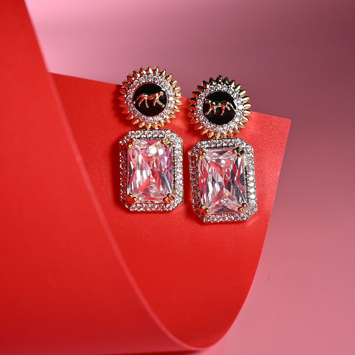 Wild Aura Gold and Silver Plated Earrings Drops - Opal Touch