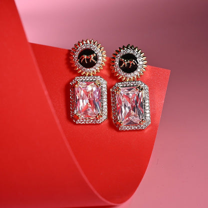 Wild Aura Gold and Silver Plated Earrings Drops - Opal Touch