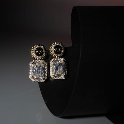 Wild Aura Gold and Silver Plated Earrings Drops - Opal Touch