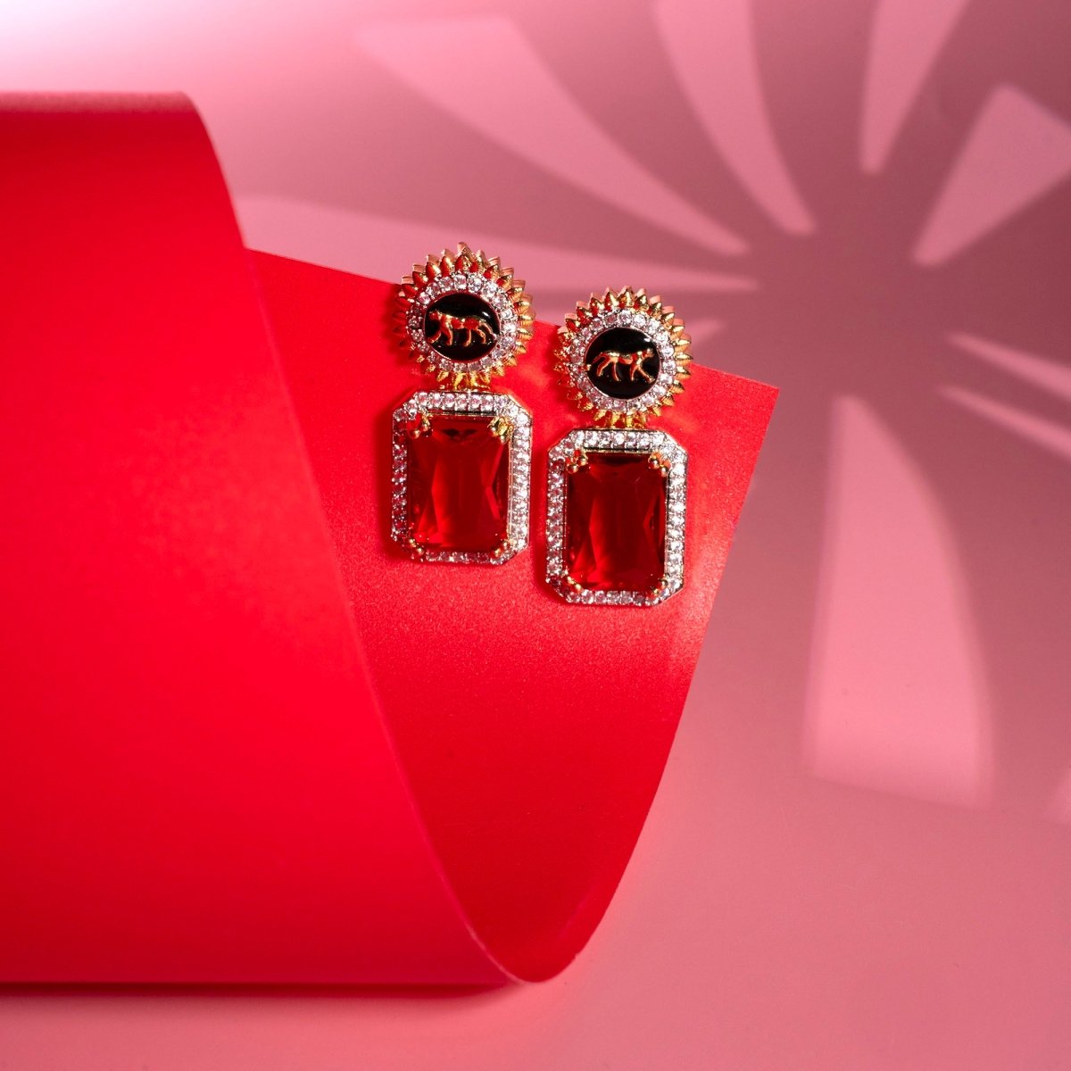 Wild Aura Gold and Silver Plated Earrings Drops - Opal Touch