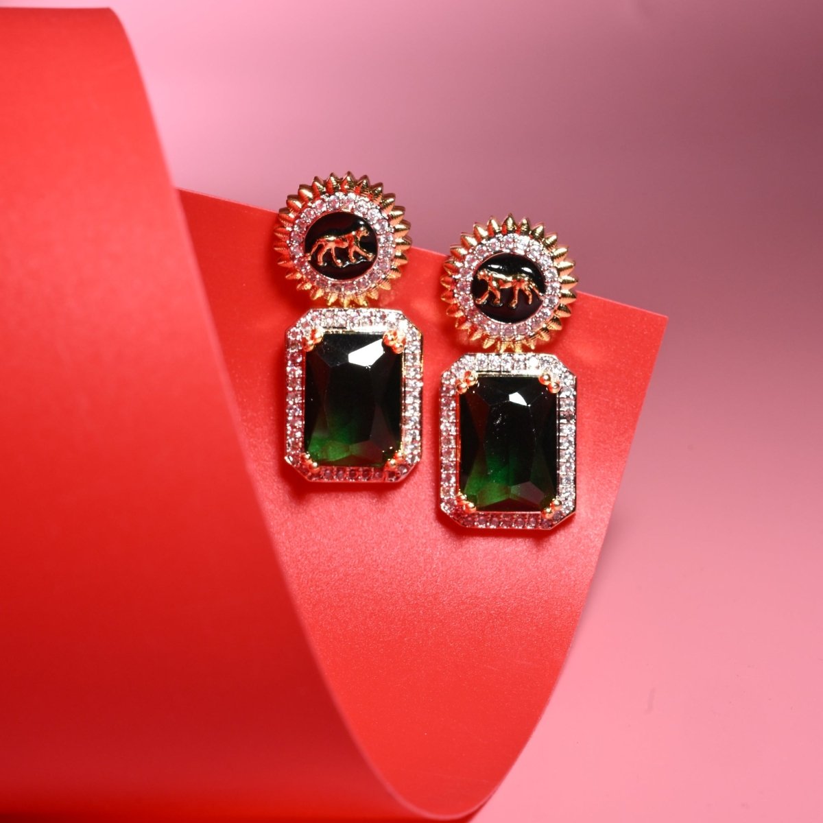 Wild Aura Gold and Silver Plated Earrings Drops - Opal Touch