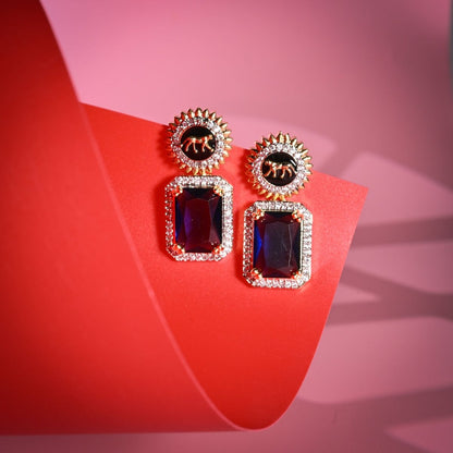 Wild Aura Gold and Silver Plated Earrings Drops - Opal Touch