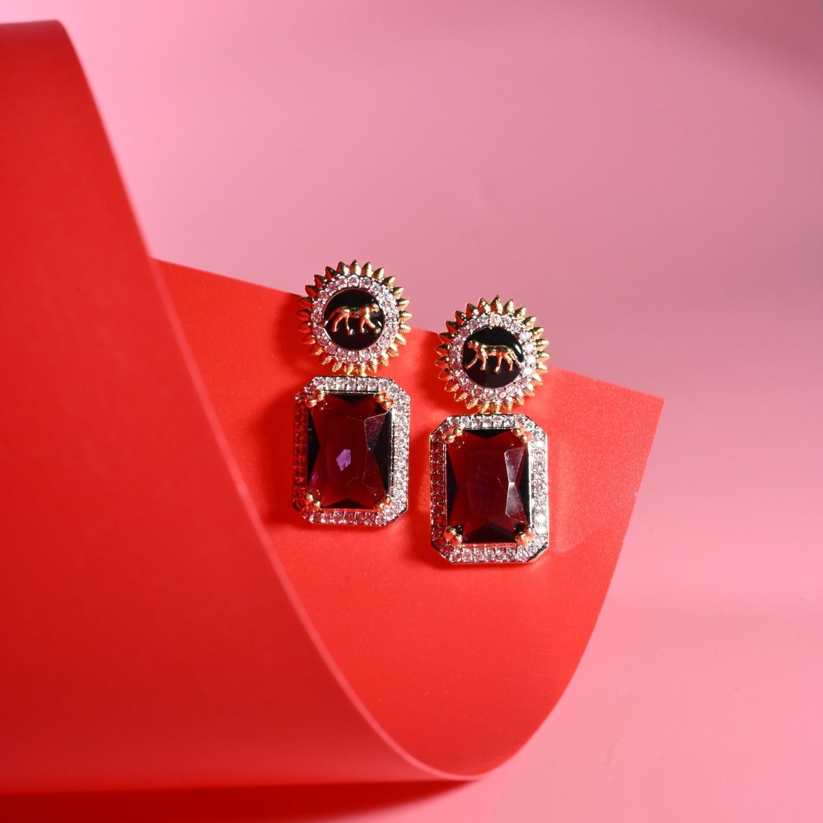 Wild Aura Gold and Silver Plated Earrings Drops - Opal Touch