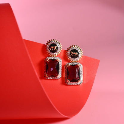 Wild Aura Gold and Silver Plated Earrings Drops - Opal Touch