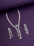 Necklace - Zig Zag CZ Rhodium Necklace - Opal Touch