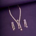 Necklace - Zig Zag CZ Rose Gold Necklace - Opal Touch