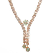 Necklace - Zig Zag CZ Rose Gold Necklace - Opal Touch