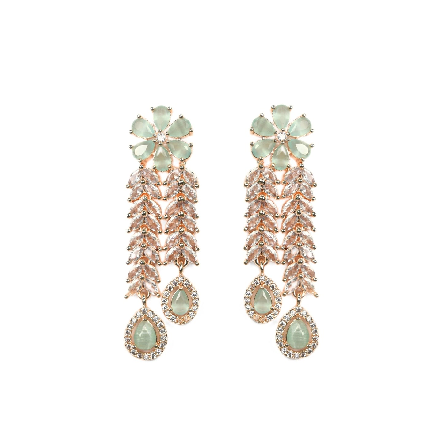 Necklace - Zig Zag CZ Rose Gold Necklace - Opal Touch