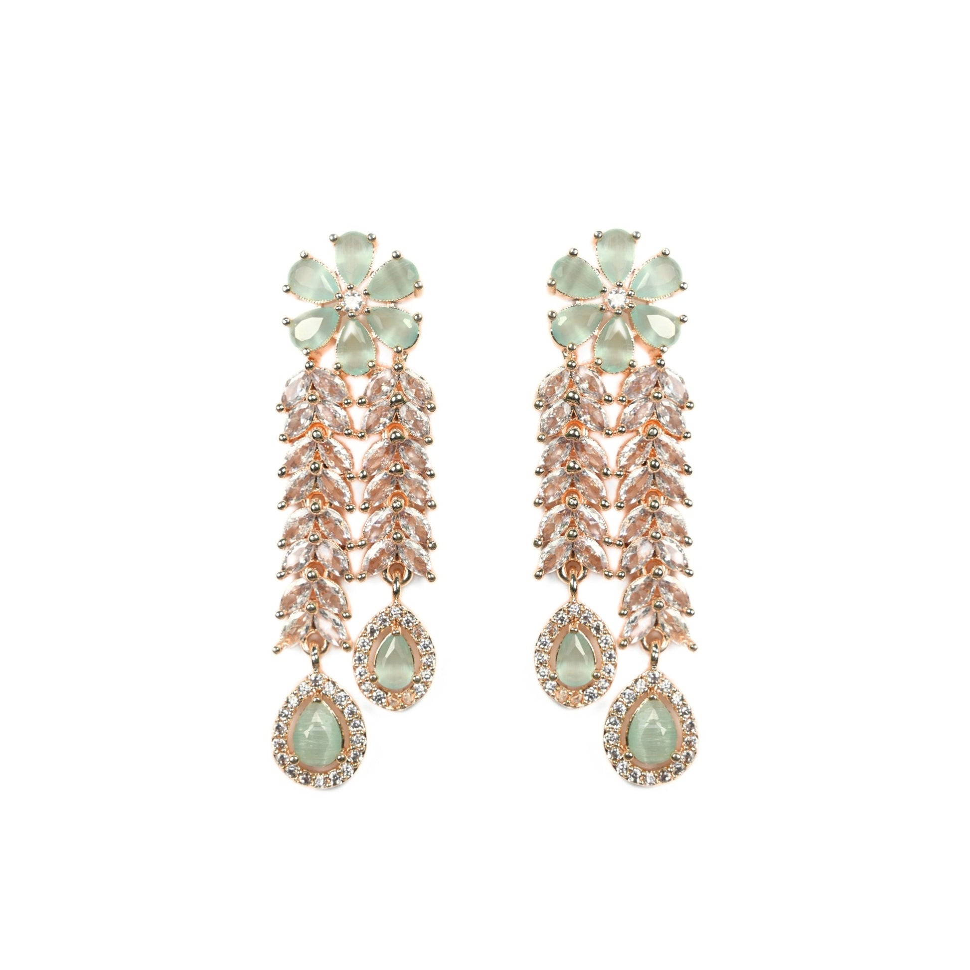 Necklace - Zig Zag CZ Rose Gold Necklace - Opal Touch