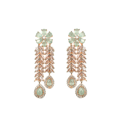 Necklace - Zig Zag CZ Rose Gold Necklace - Opal Touch