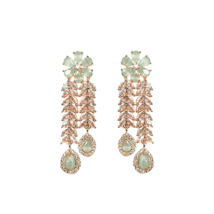 Necklace - Zig Zag CZ Rose Gold Necklace - Opal Touch