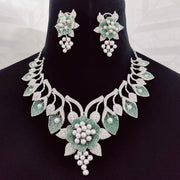 Opal Touch - Enchanting Flower Petals Rhodium Necklace - Necklace