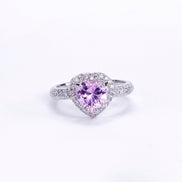 Opal Touch - Rhodium Pink Cubic Zirconia Ring -